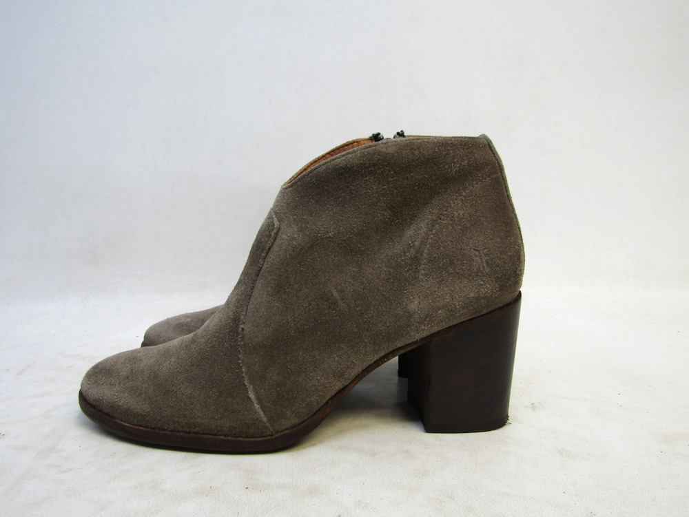 FRYE Womens Size 7 B Brown Suede Zip High Ankle Boots